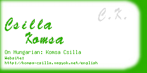 csilla komsa business card